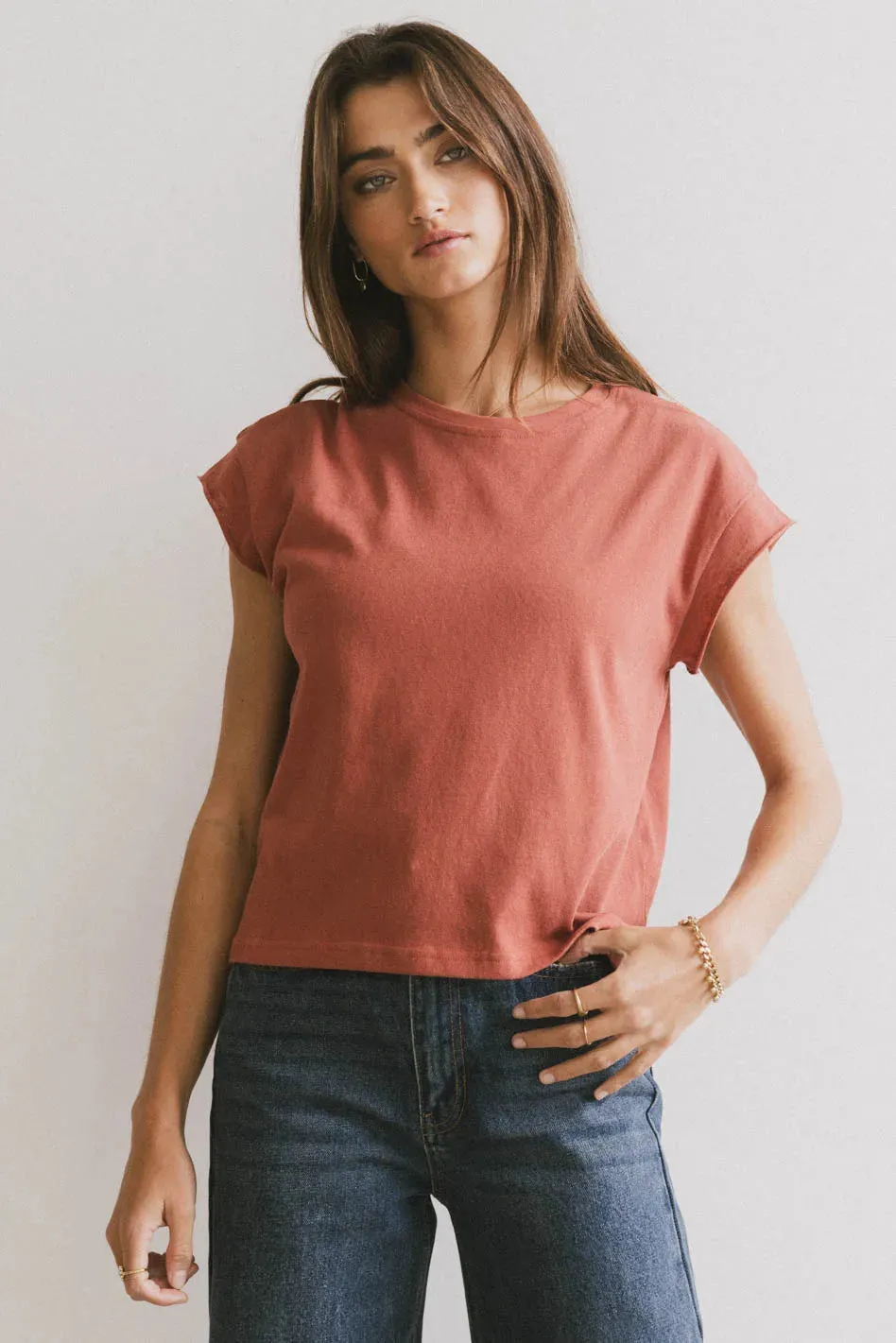 Harry Cutoff Top in Brick - FINAL SALE sold by bohme