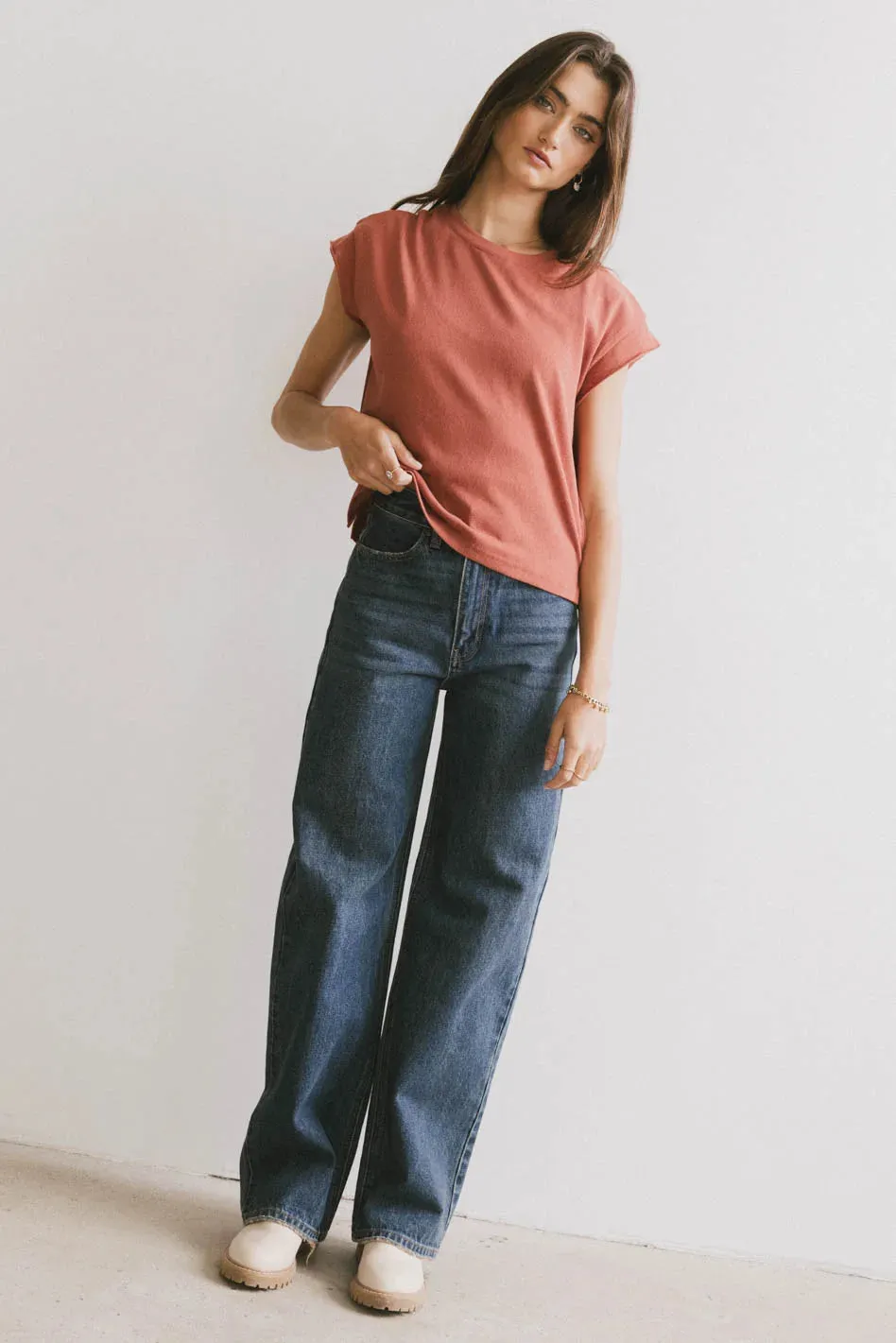 Harry Cutoff Top in Brick - FINAL SALE sold by bohme product image thumbnail 3