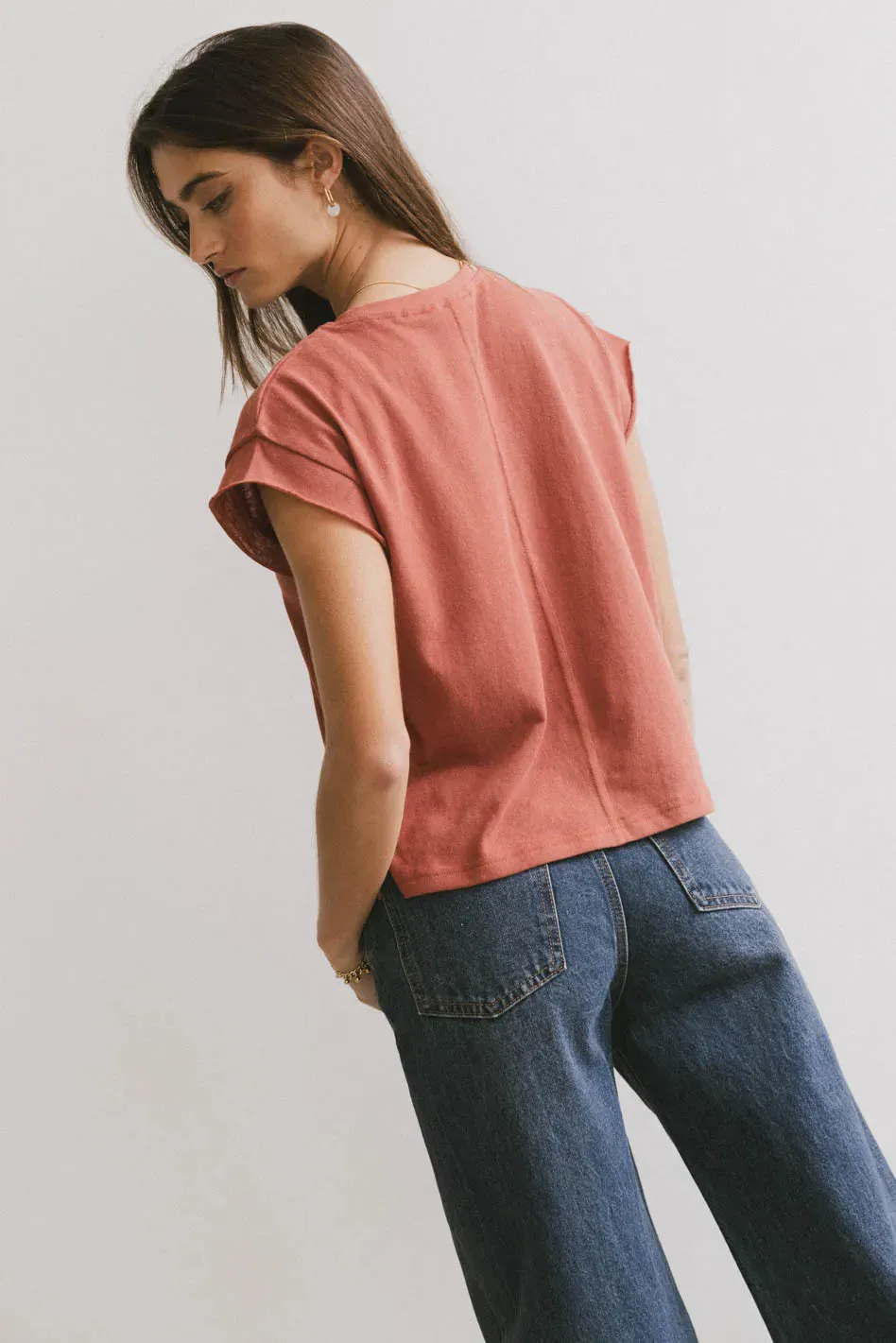 Harry Cutoff Top in Brick - FINAL SALE sold by bohme product image thumbnail 2
