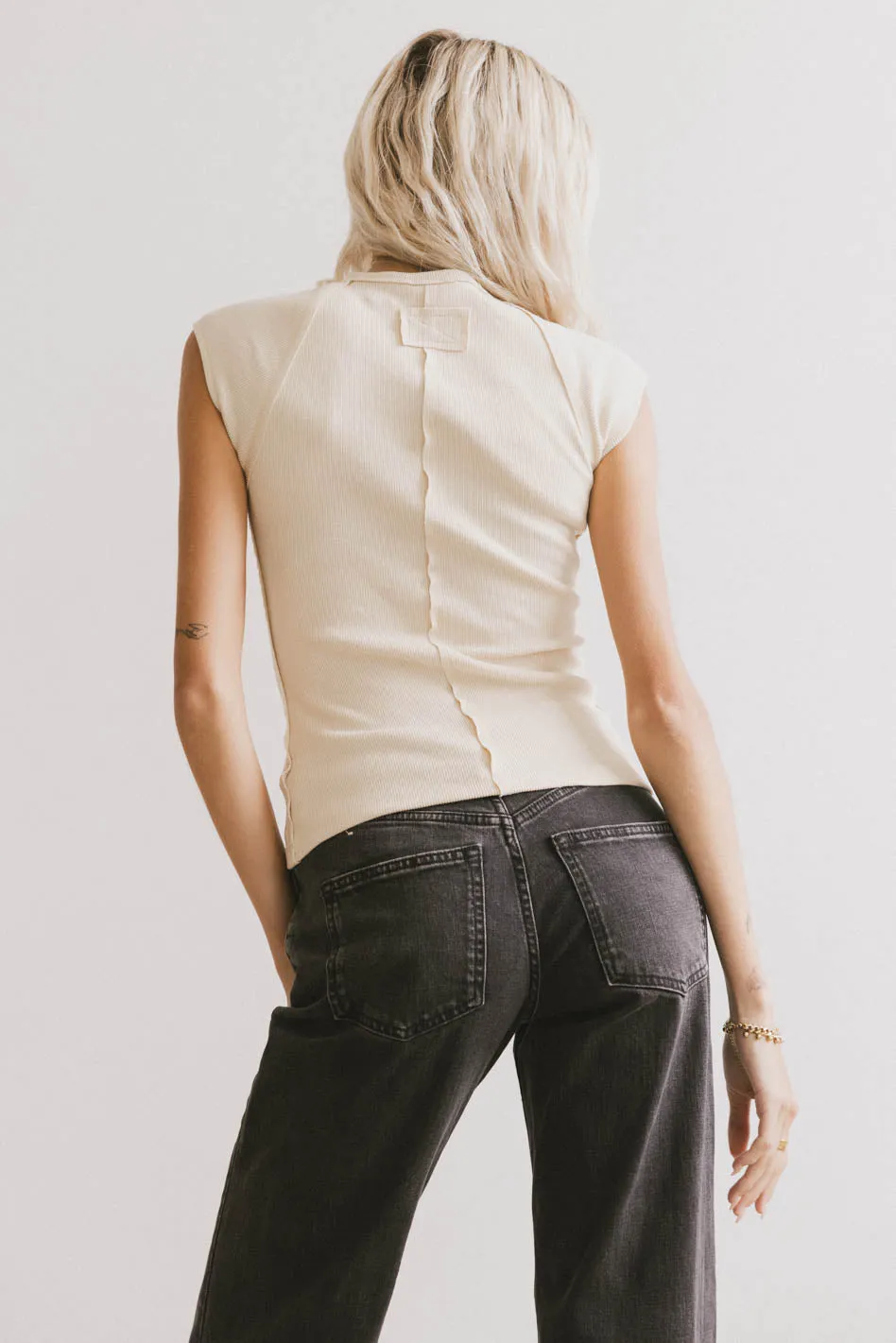 Huxley Cap Sleeve Top in Beige sold by bohme