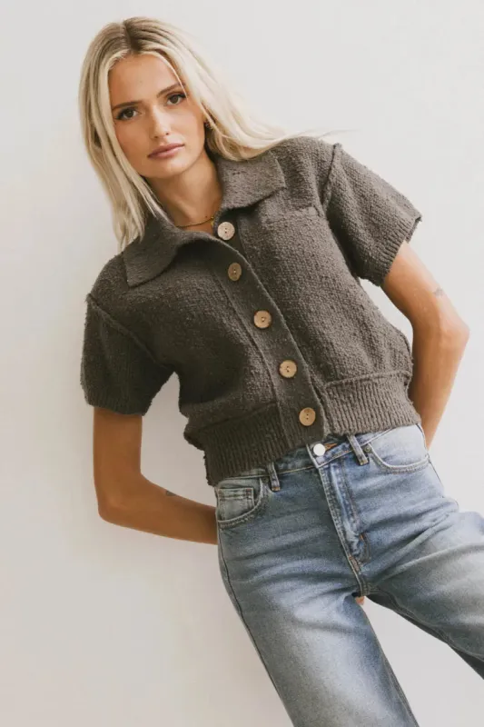 Hayes Knit Cardigan in Charcoal - FINAL SALE sold by bohme