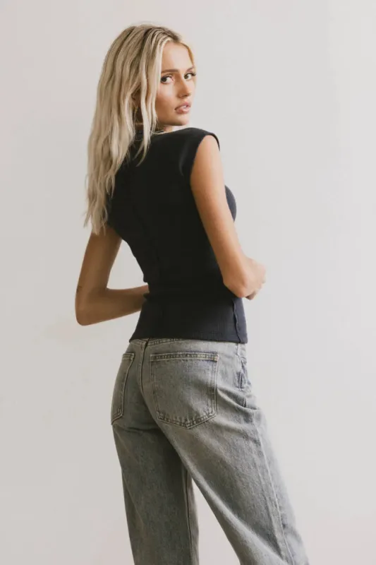 Huxley Cap Sleeve Top in Navy - FINAL SALE sold by bohme