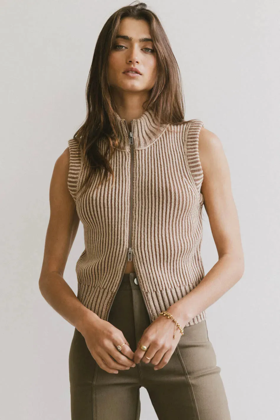 Monroe Zip Up in Mocha - FINAL SALE sold by bohme product image thumbnail 3