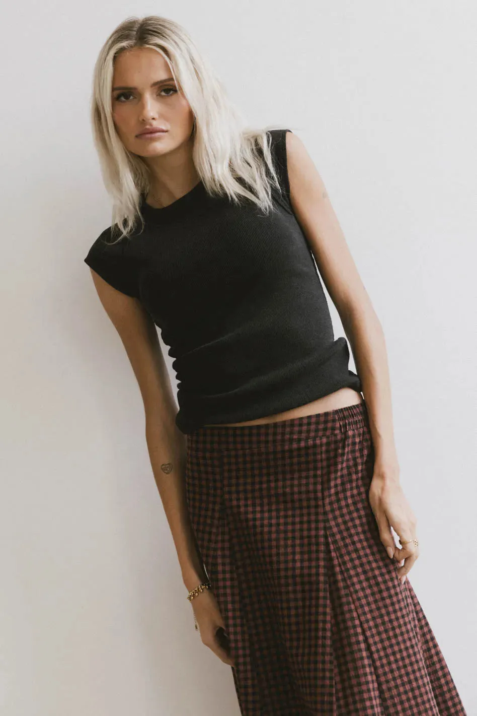 Huxley Cap Sleeve Top in Black sold by bohme product image thumbnail 5