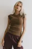 Huxley Cap Sleeve Top in Brown - FINAL SALE sold by bohme