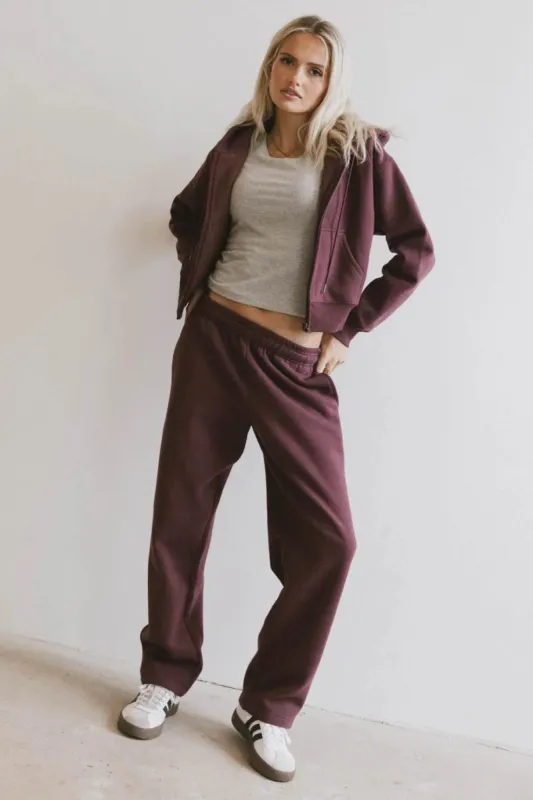 Ezra Sweatpants in Burgundy - FINAL SALE sold by bohme