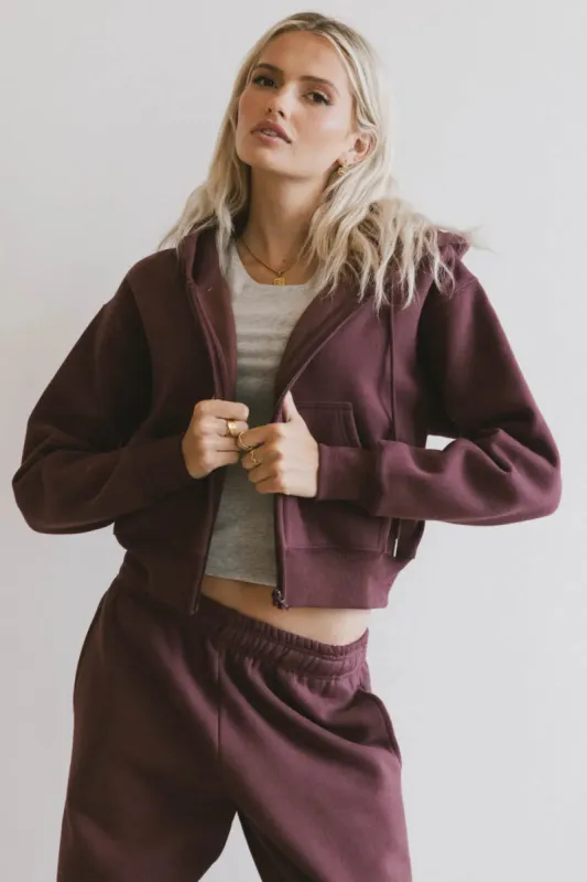 Ezra Zip Up in Burgundy - FINAL SALE sold by bohme