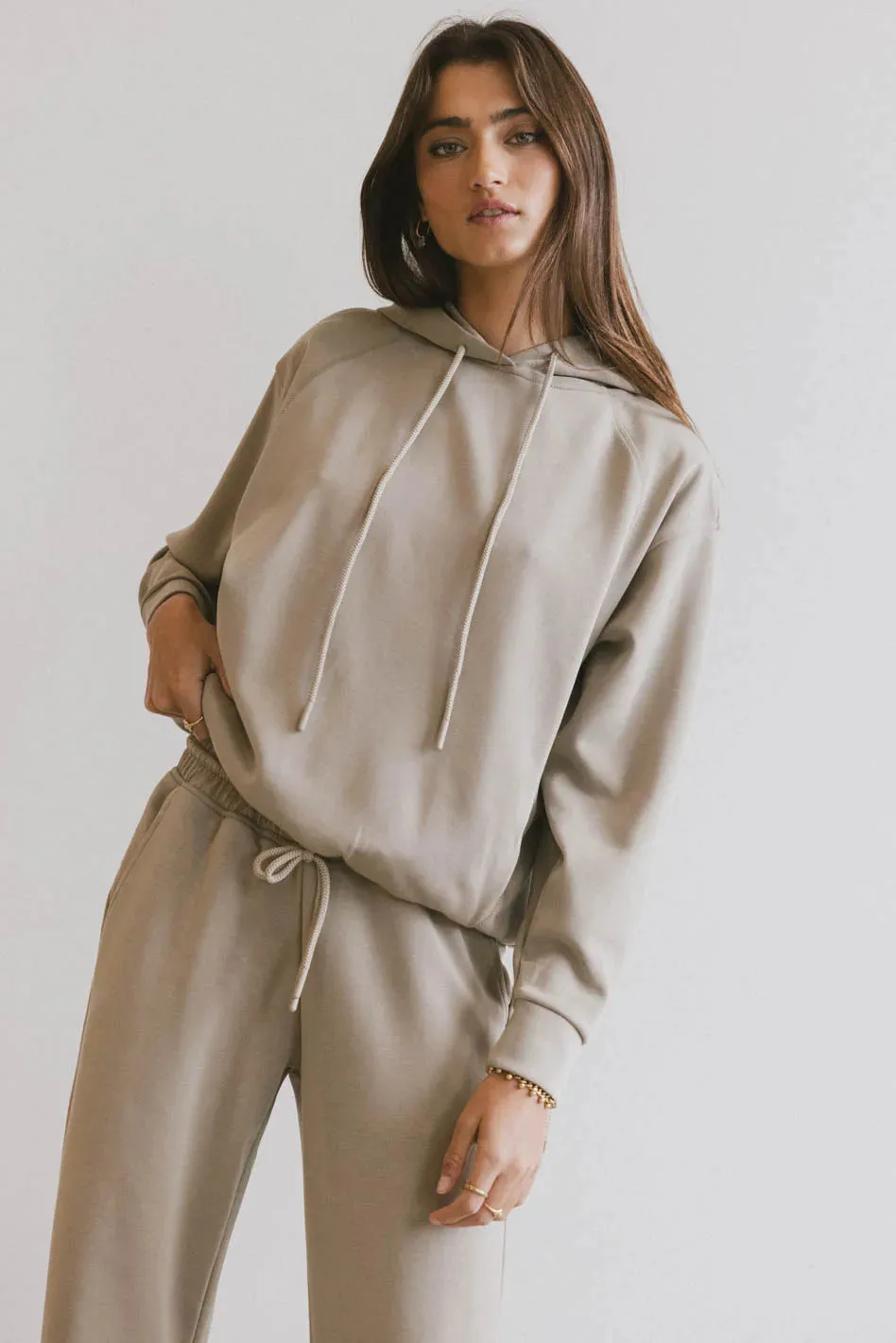 Flow State Pullover Hoodie in Taupe - FINAL SALE sold by bohme