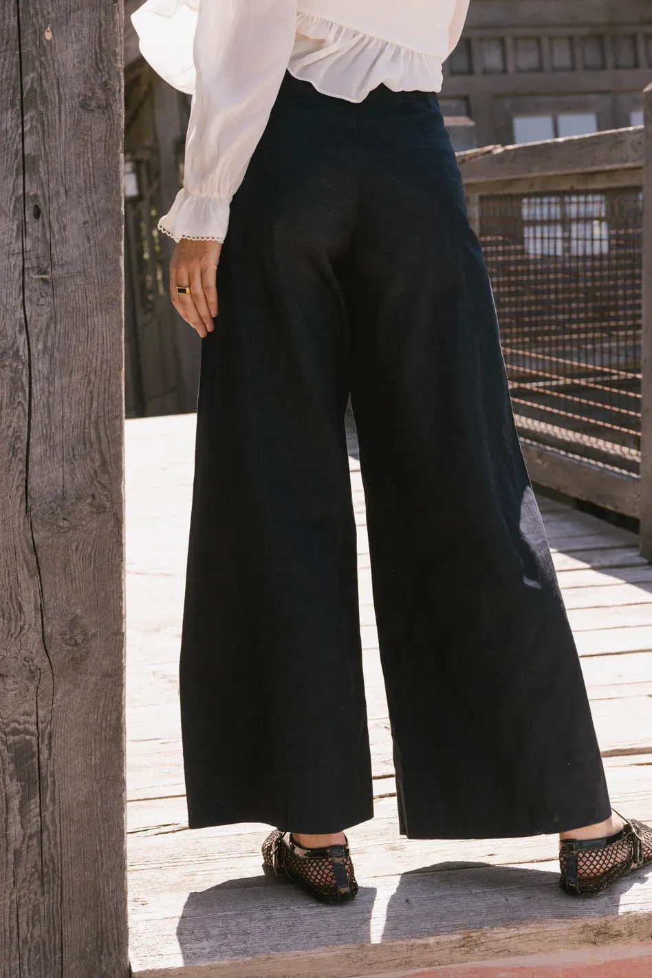 Aspen Wide Leg Slacks in Navy sold by bohme product image thumbnail 4