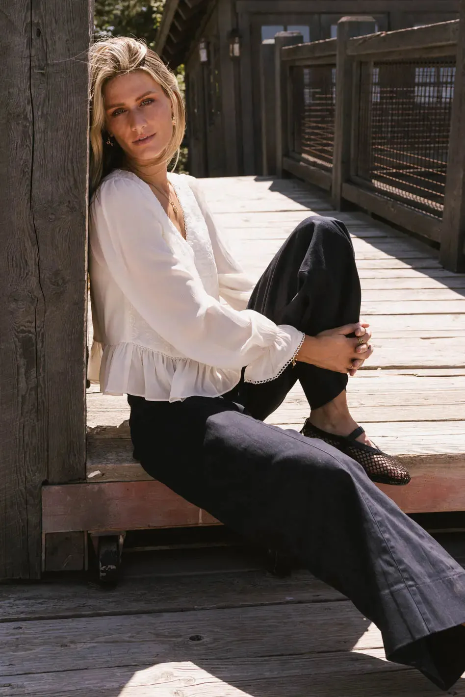 Aspen Wide Leg Slacks in Navy sold by bohme product image thumbnail 2