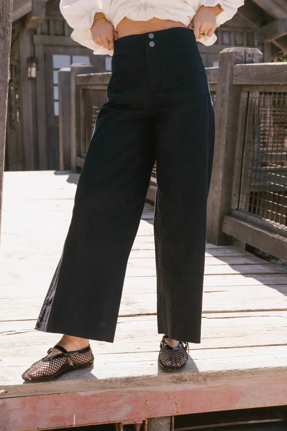 Aspen Wide Leg Slacks in Navy sold by bohme product image thumbnail 3