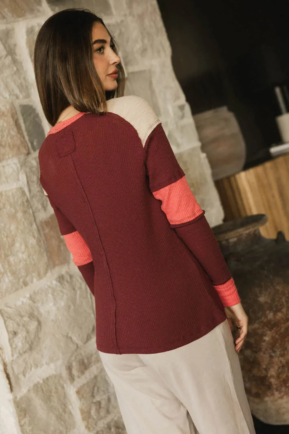 Sarai Ribbed Top in Burgundy - FINAL SALE sold by bohme product image thumbnail 5