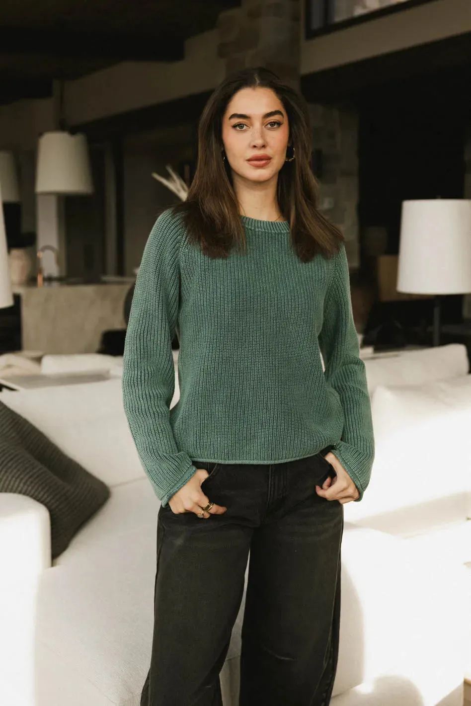 Aveline Knit Sweater in Teal - FINAL SALE sold by bohme product image thumbnail 4