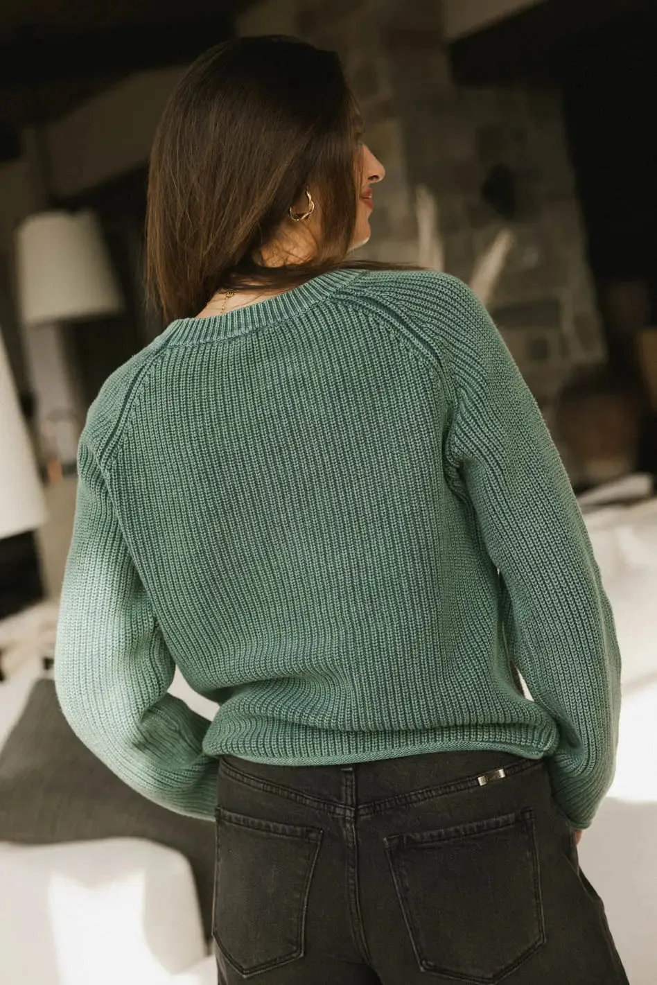 Aveline Knit Sweater in Teal - FINAL SALE sold by bohme product image thumbnail 3