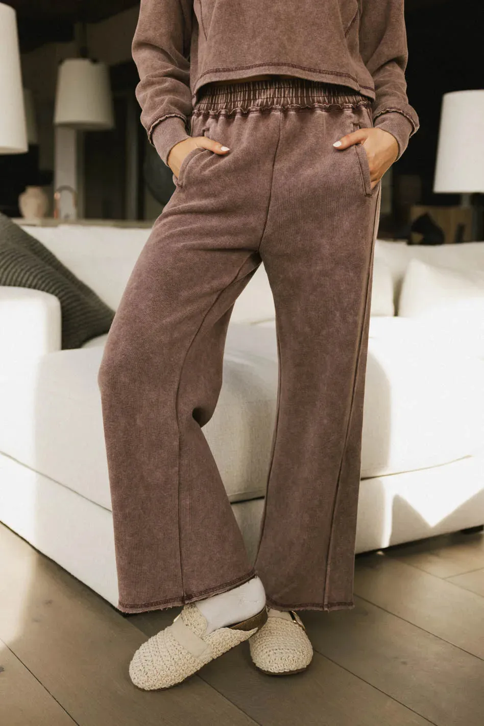 Odie Sweatpants in Burgundy - FINAL SALE sold by bohme product image thumbnail 2