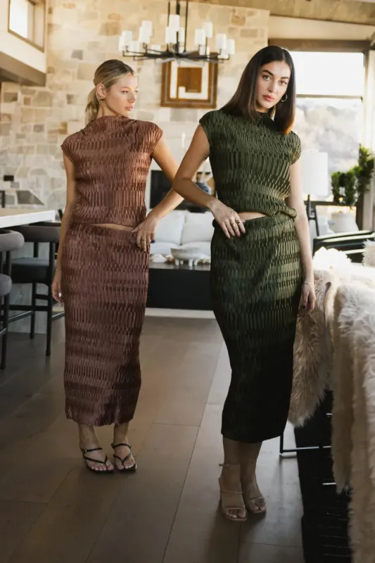 Dream Textured Skirt in Dark Moss - FINAL SALE sold by bohme