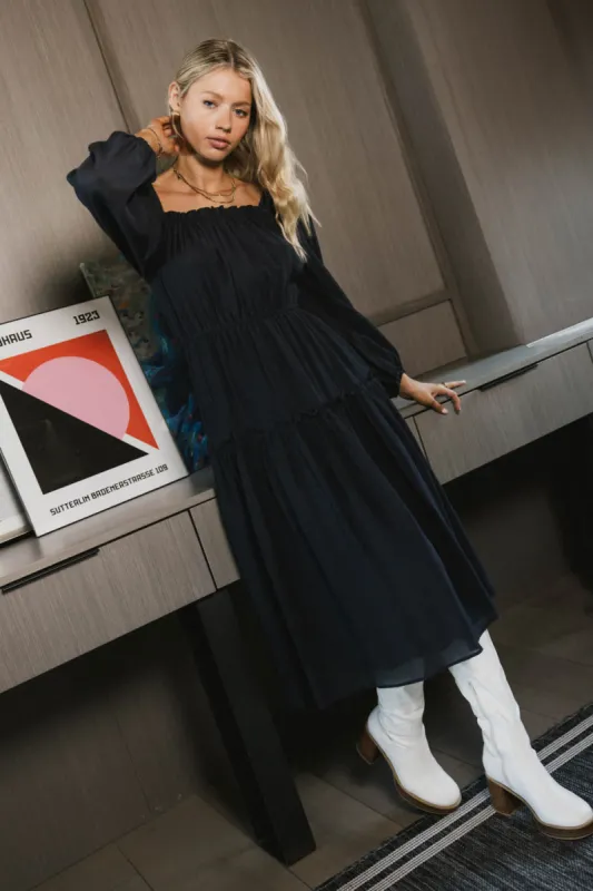 Finnian Midi Dress in Navy - FINAL SALE sold by bohme