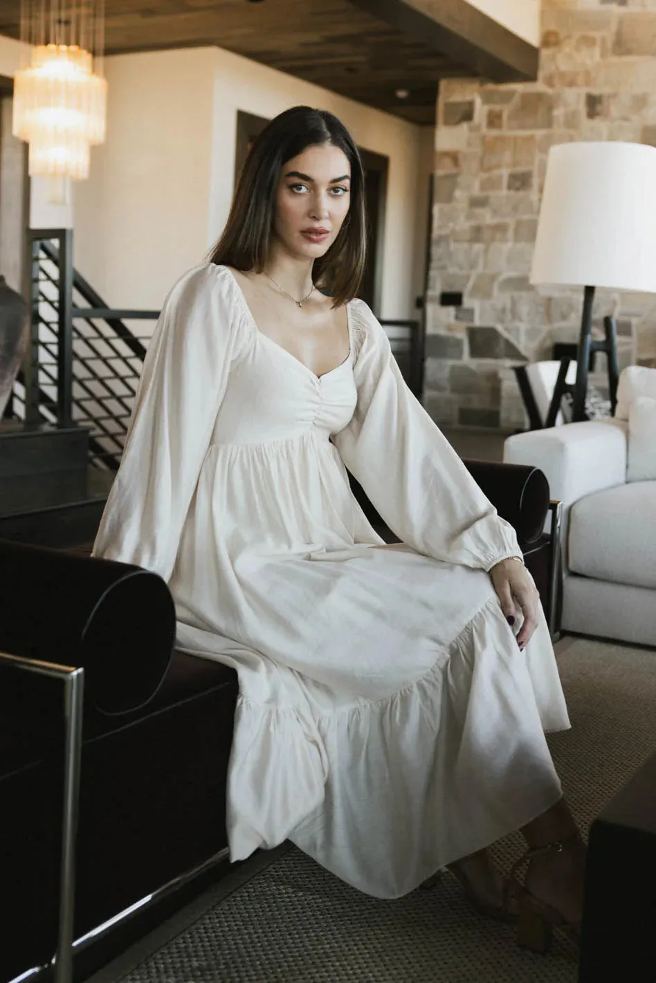 Rael Midi Dress in Natural - FINAL SALE sold by bohme product image thumbnail 4