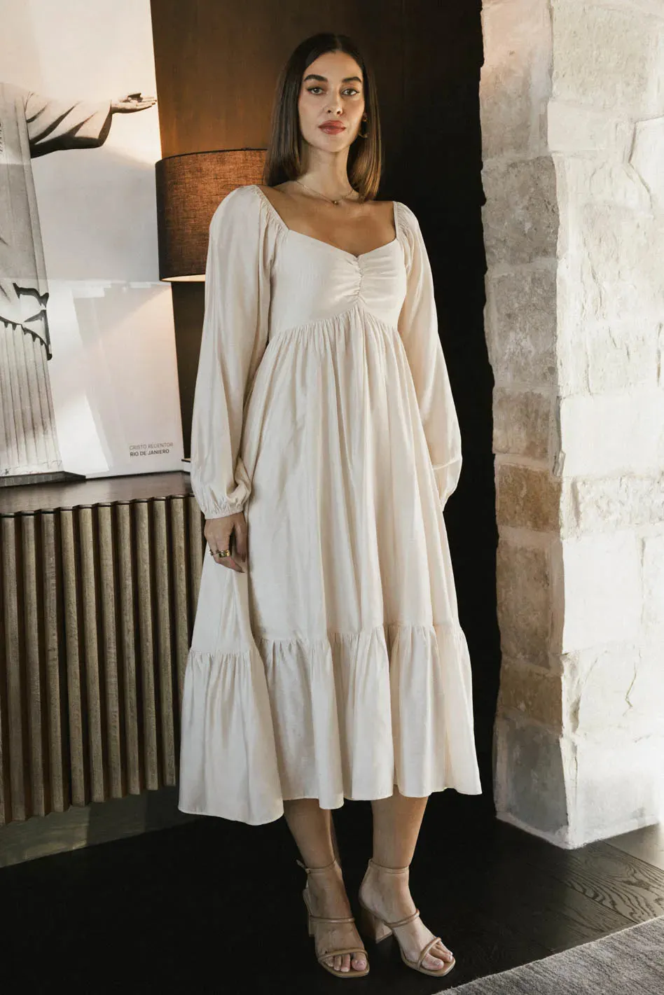 Rael Midi Dress in Natural - FINAL SALE sold by bohme product image thumbnail 5