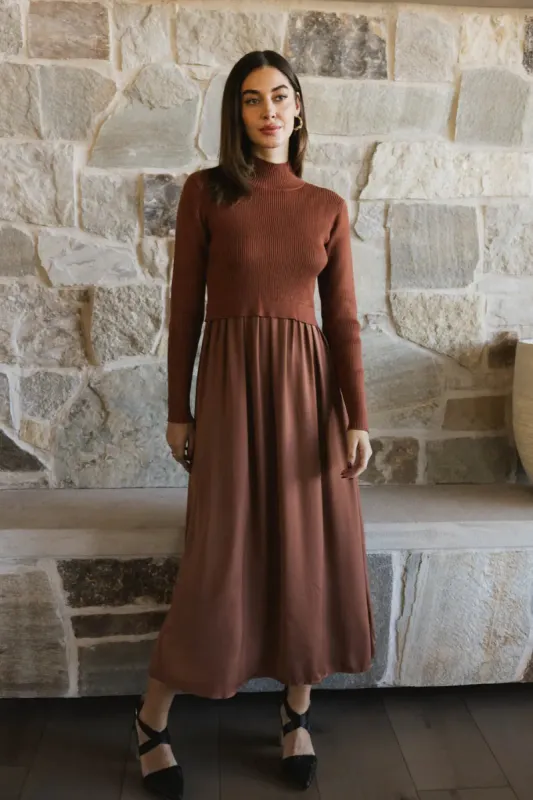 Zeda Maxi Dress in Rust sold by bohme