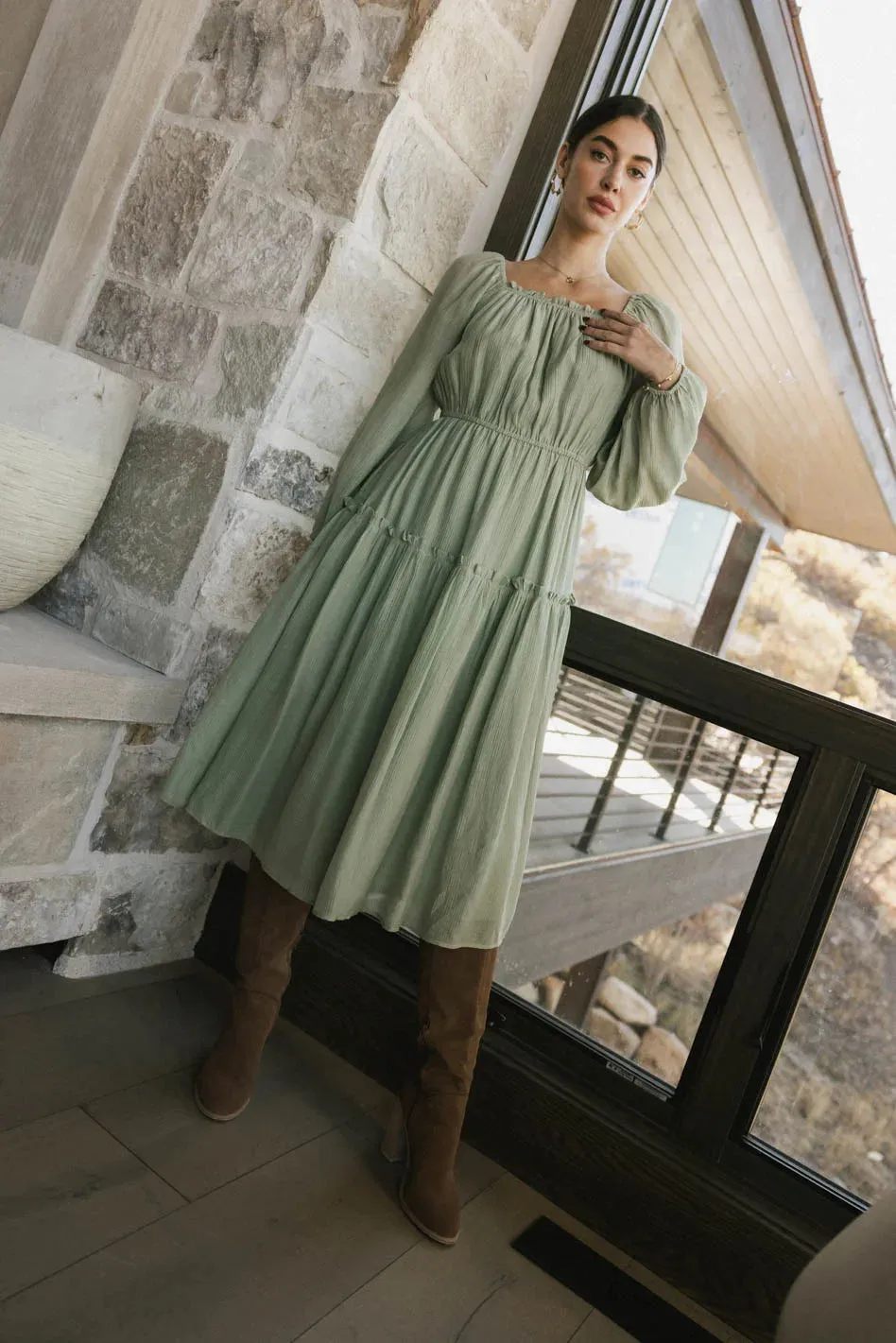 Finnian Midi Dress in Sage - FINAL SALE sold by bohme product image thumbnail 3