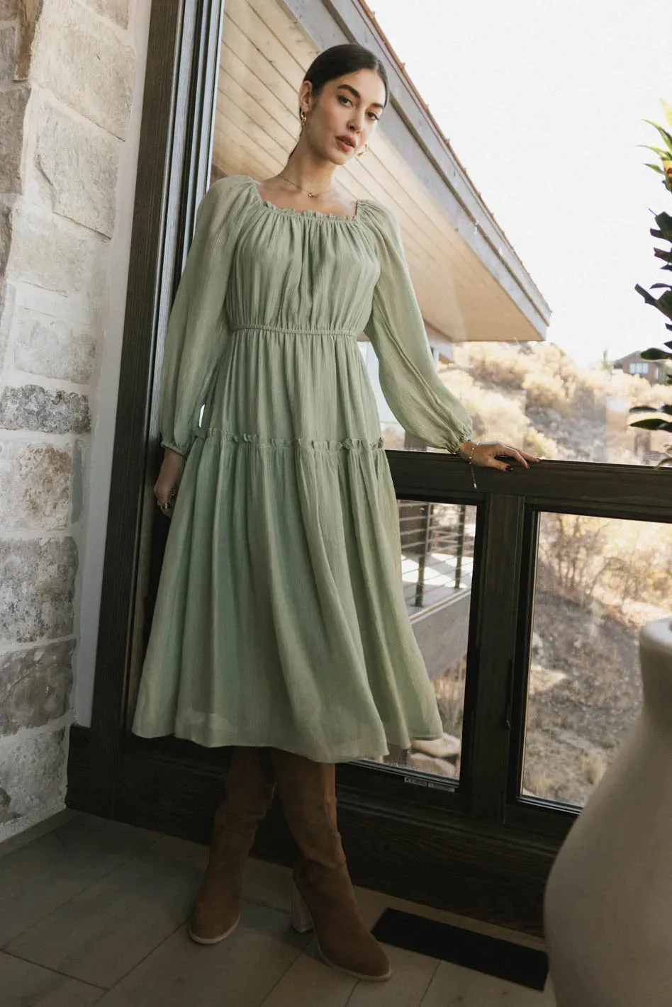 Finnian Midi Dress in Sage - FINAL SALE sold by bohme