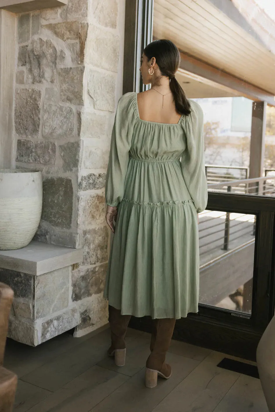 Finnian Midi Dress in Sage - FINAL SALE sold by bohme product image thumbnail 2