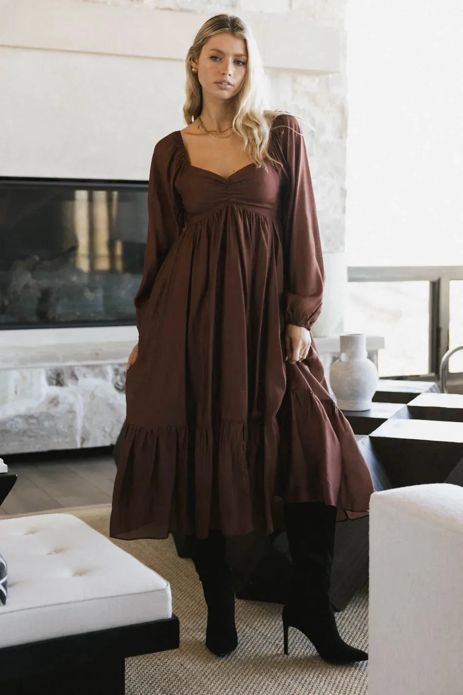 Rael Midi Dress in Brown - FINAL SALE sold by bohme