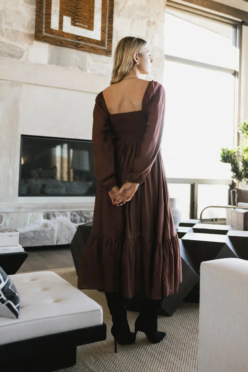 Rael Midi Dress in Brown - FINAL SALE sold by bohme product image thumbnail 4