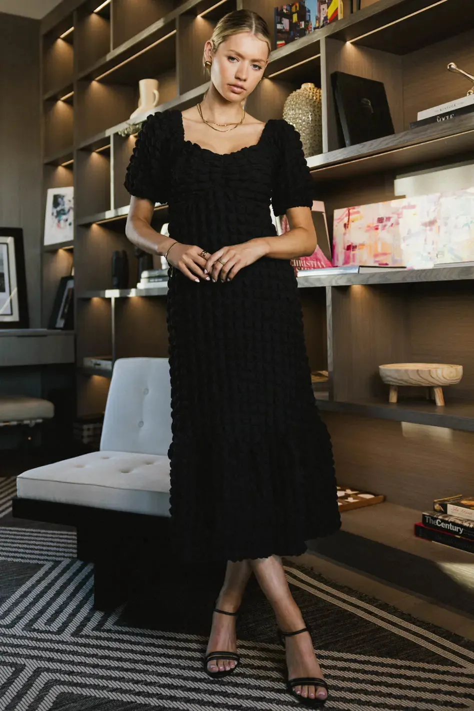 Miley Bubble Texture Dress in Black - FINAL SALE sold by bohme product image thumbnail 3