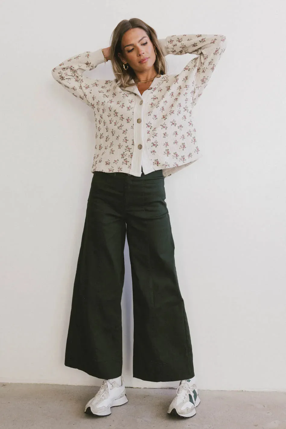 Aspen Wide Leg Slacks in Hunter Green sold by bohme product image thumbnail 4