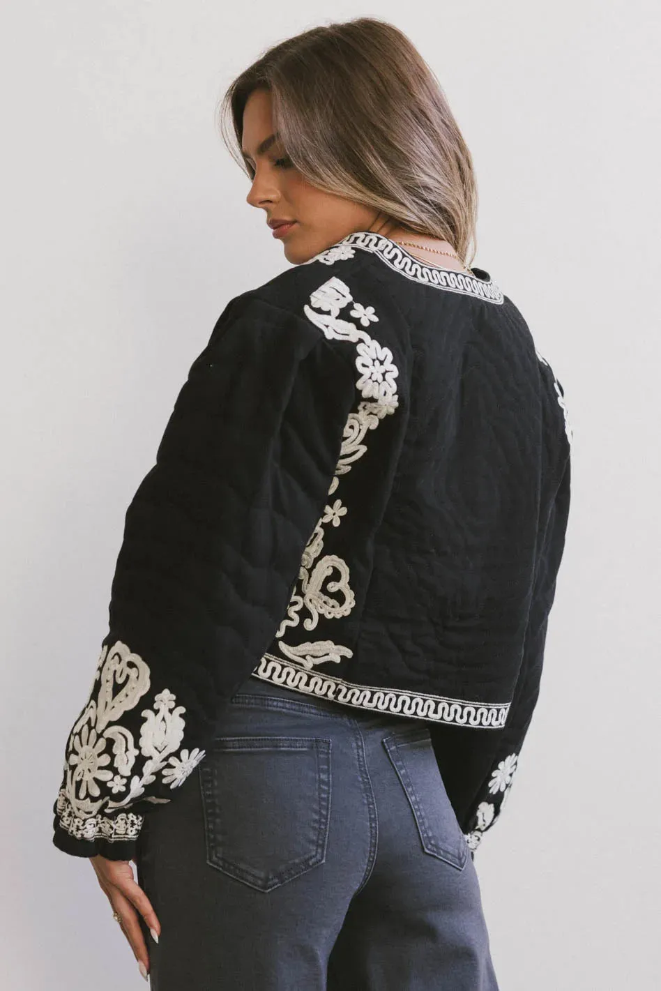 Benja Embroidered Jacket in Black - FINAL SALE sold by bohme product image thumbnail 2