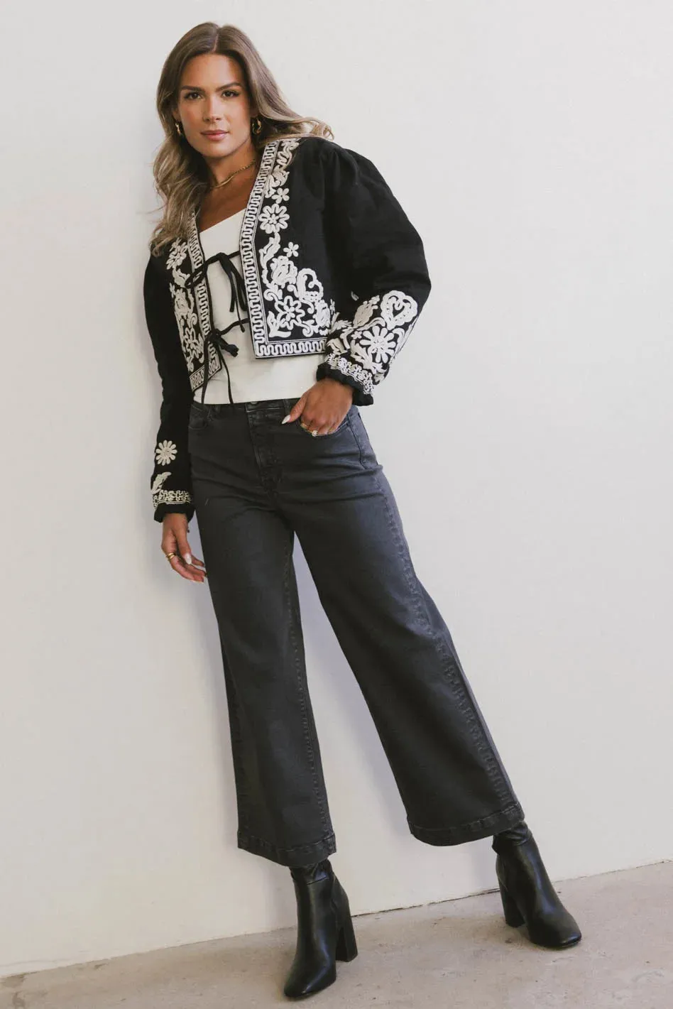 Benja Embroidered Jacket in Black - FINAL SALE sold by bohme product image thumbnail 3