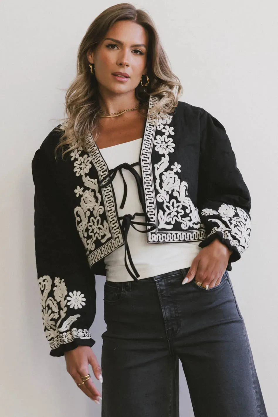 Benja Embroidered Jacket in Black - FINAL SALE sold by bohme product image thumbnail 5