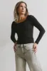 Polly Scoop Neck Top in Black - FINAL SALE sold by bohme