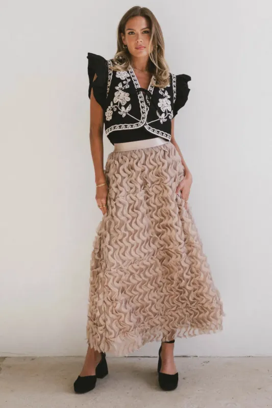 Yani Ruffle Tulle Maxi Skirt in Mauve - FINAL SALE sold by bohme