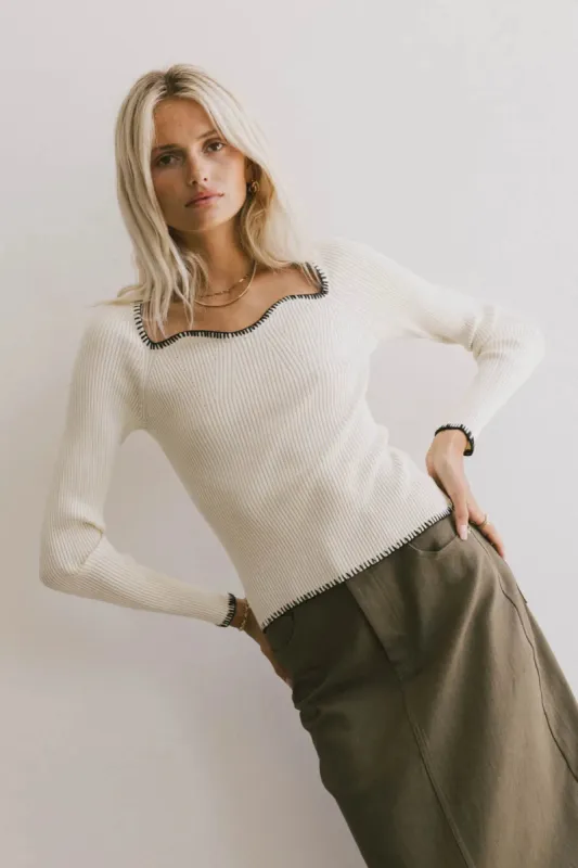 Hazel Ribbed Sweater in Cream - FINAL SALE sold by bohme
