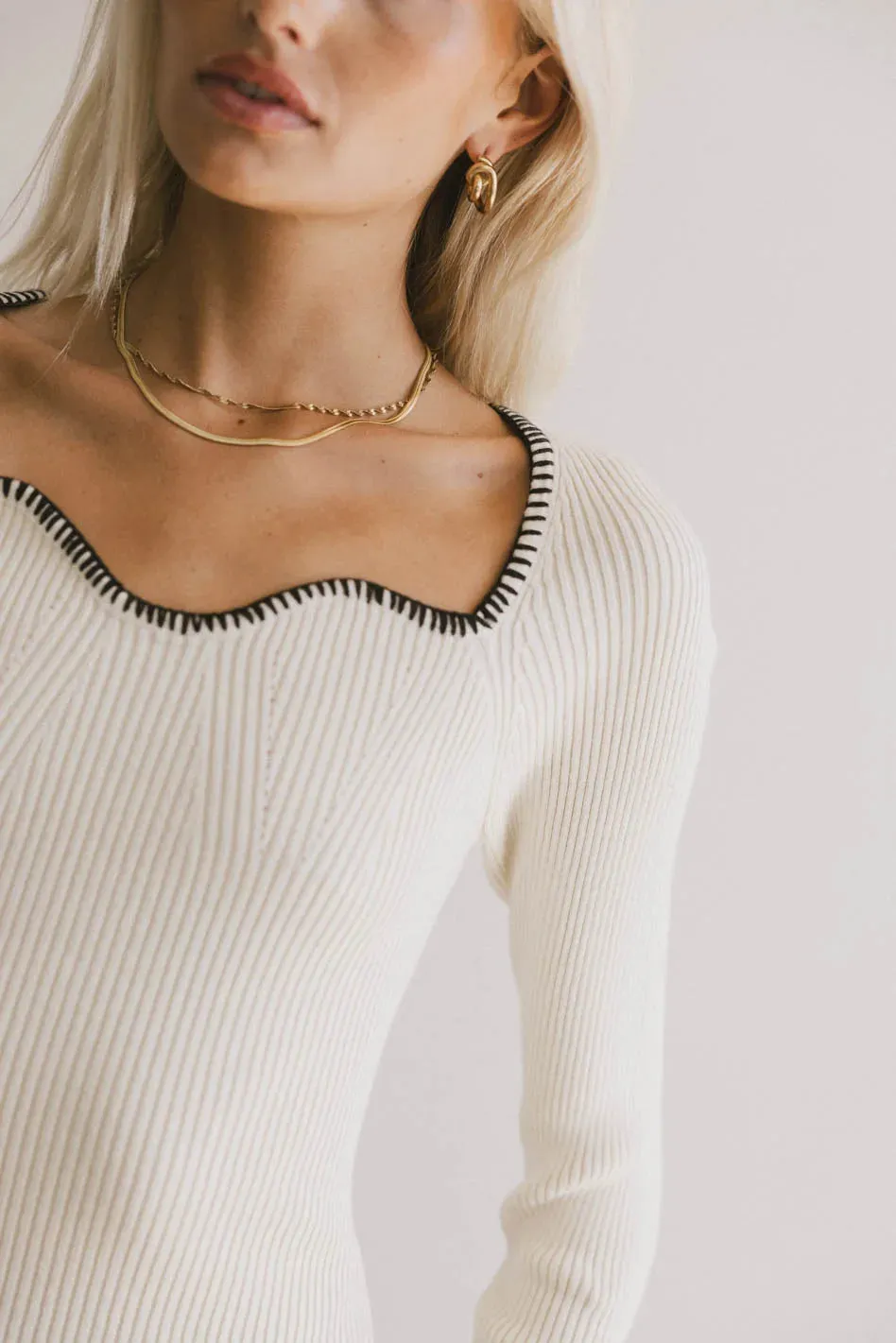 Hazel Ribbed Sweater in Cream - FINAL SALE sold by bohme product image thumbnail 2