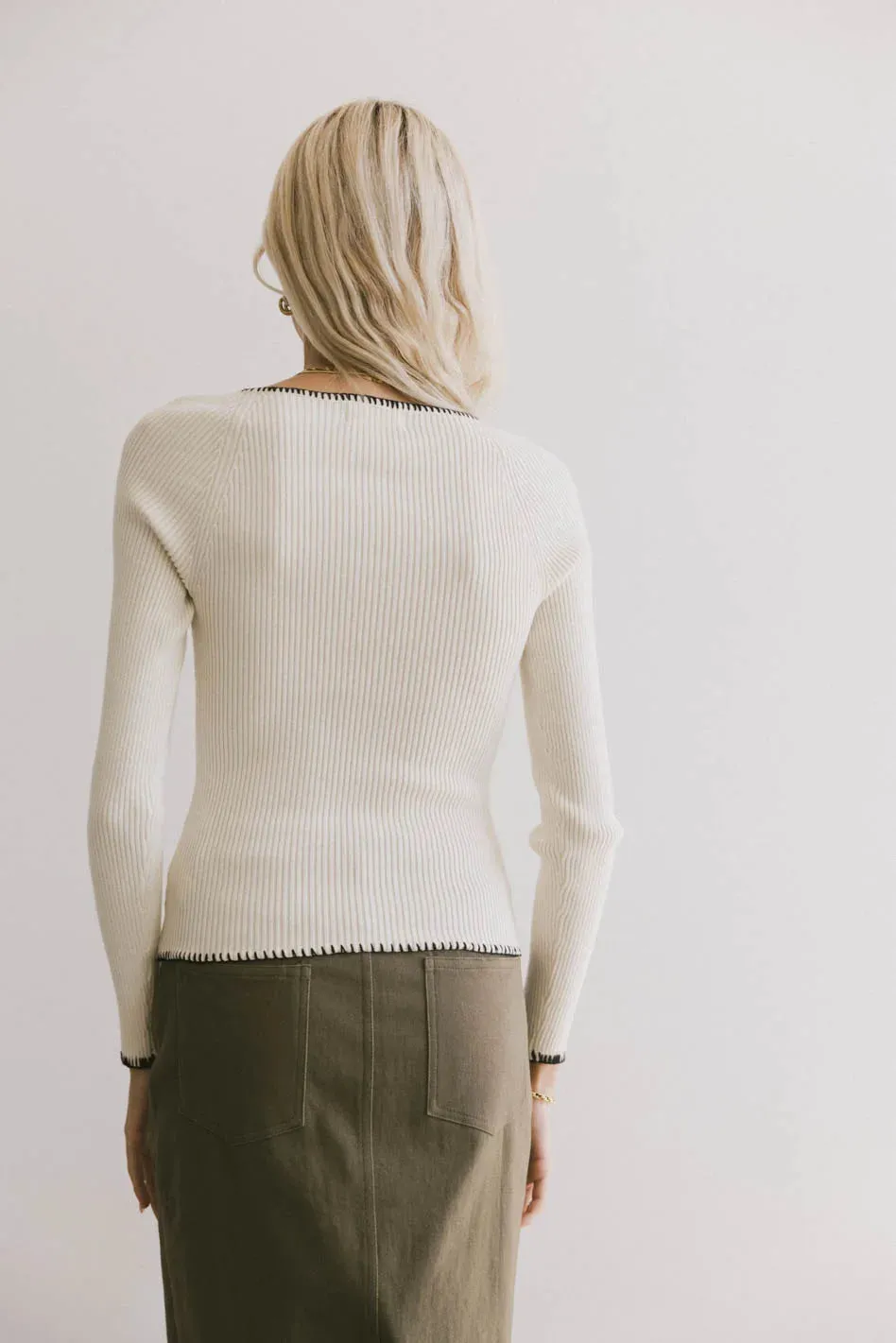 Hazel Ribbed Sweater in Cream - FINAL SALE sold by bohme product image thumbnail 4