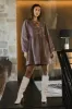 Tyler Peplum Mini Dress in Mauve Corduroy sold by bohme