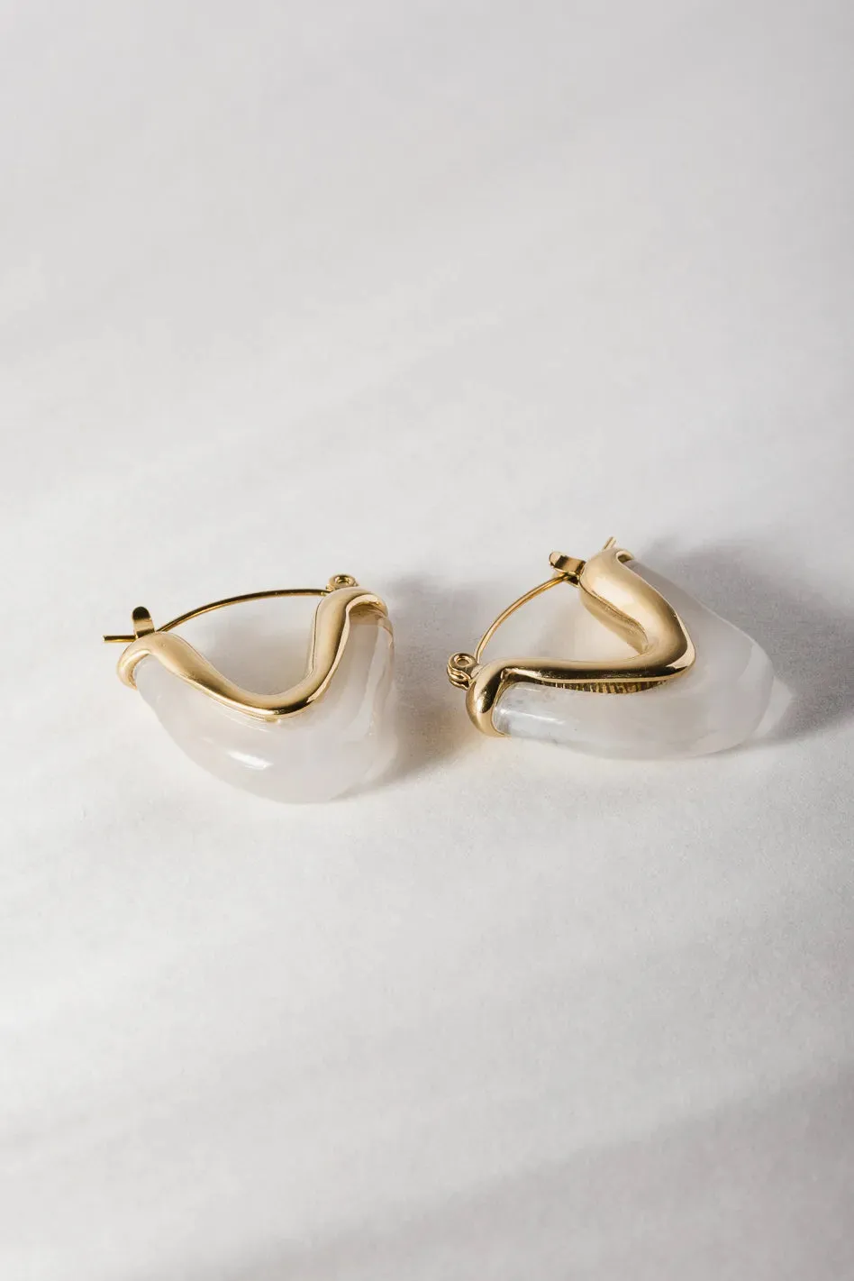 Ariella Earrings in White - Tarnish Free sold by bohme