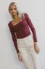 Tatiana Scoop Neck Top in Burgundy - FINAL SALE sold by bohme