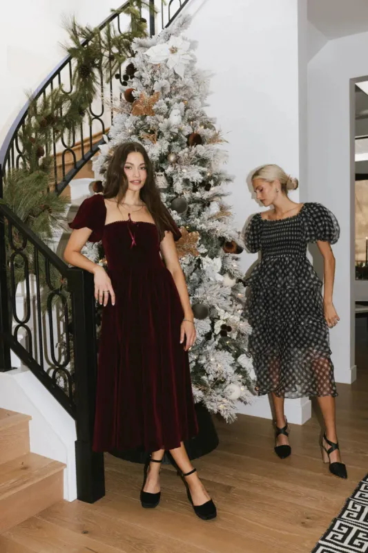 Halia Velvet Midi Dress sold by bohme