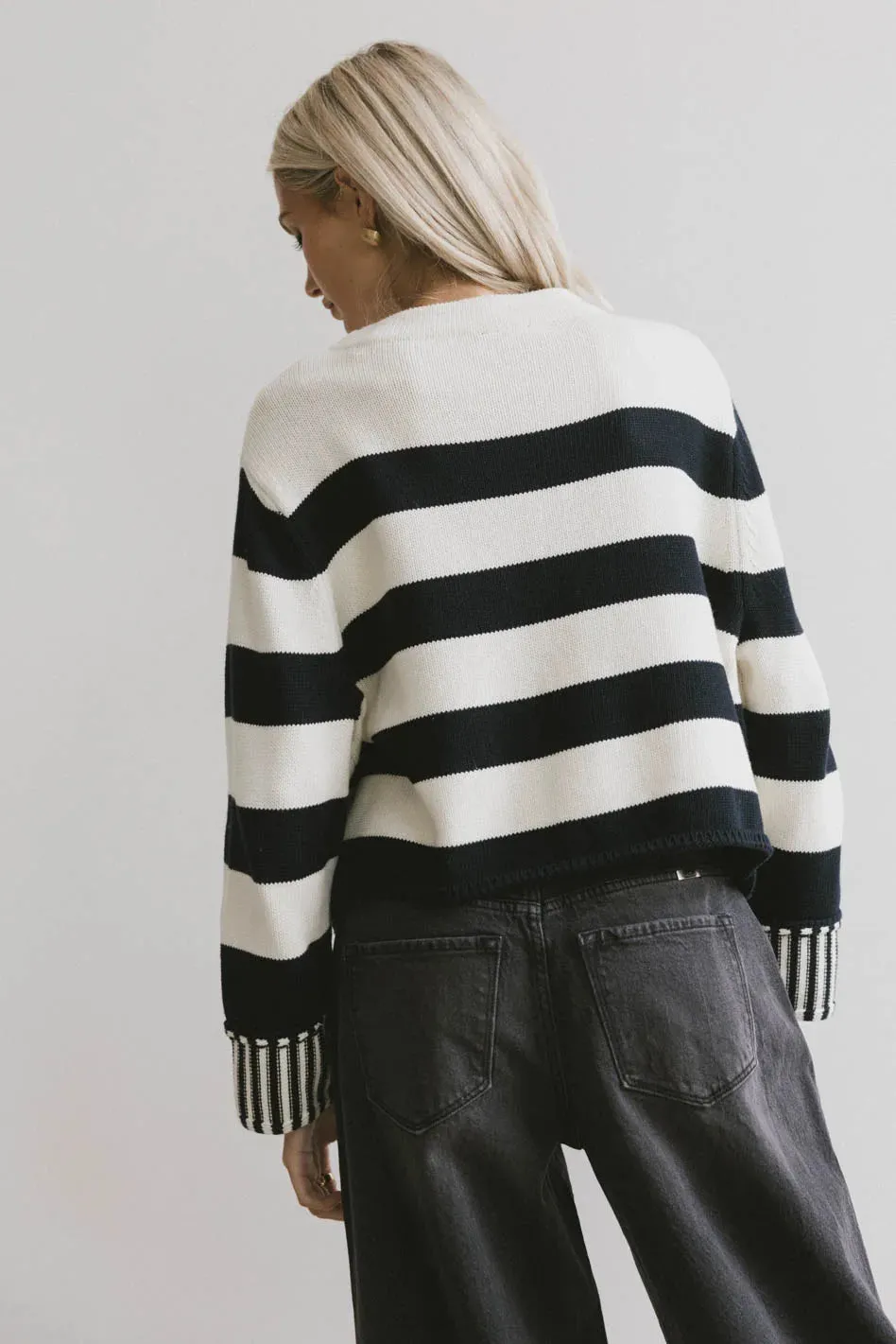 Helena Striped Sweater in Black - FINAL SALE sold by bohme product image thumbnail 5