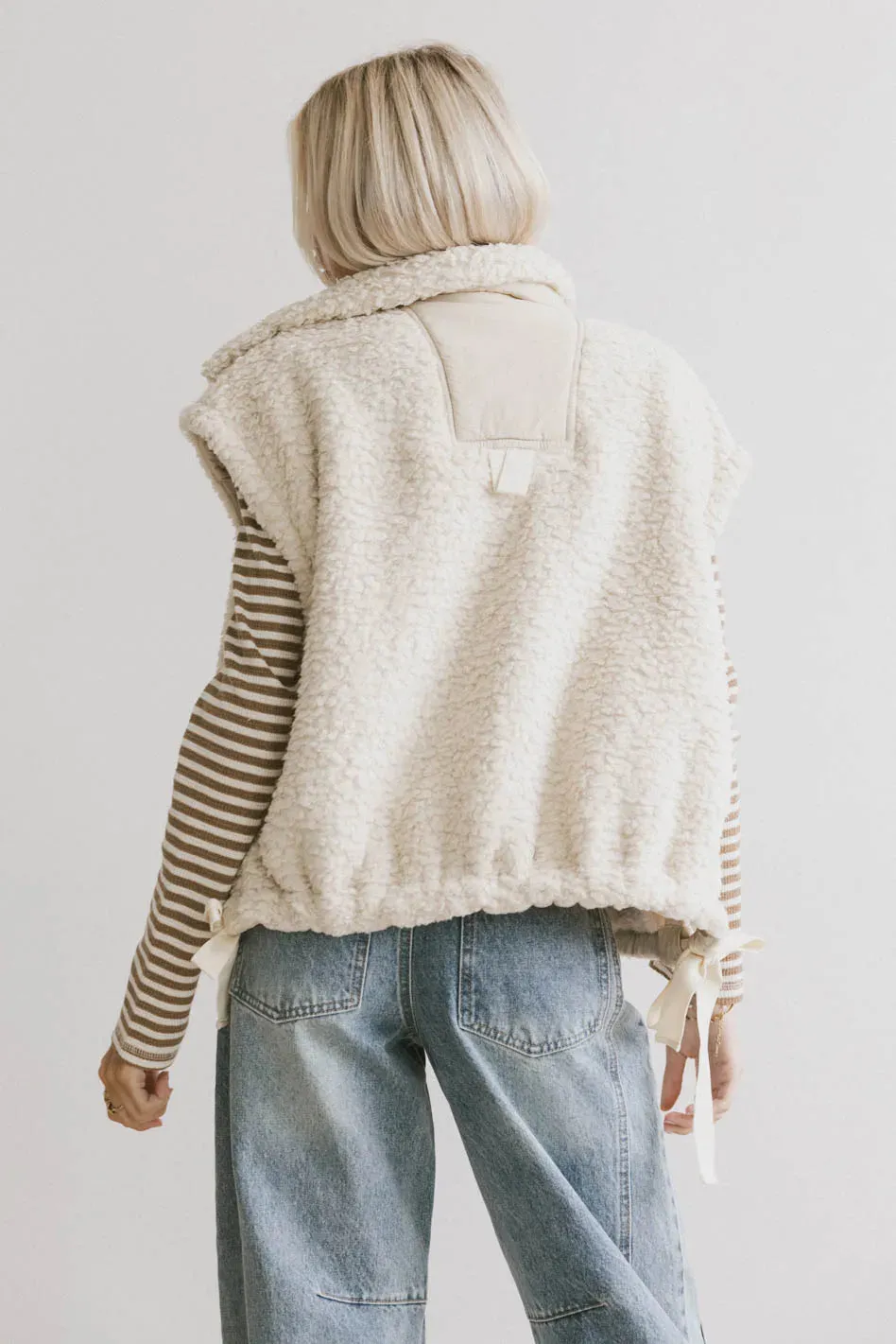Johanna Sherpa Vest in Beige sold by bohme product image thumbnail 4