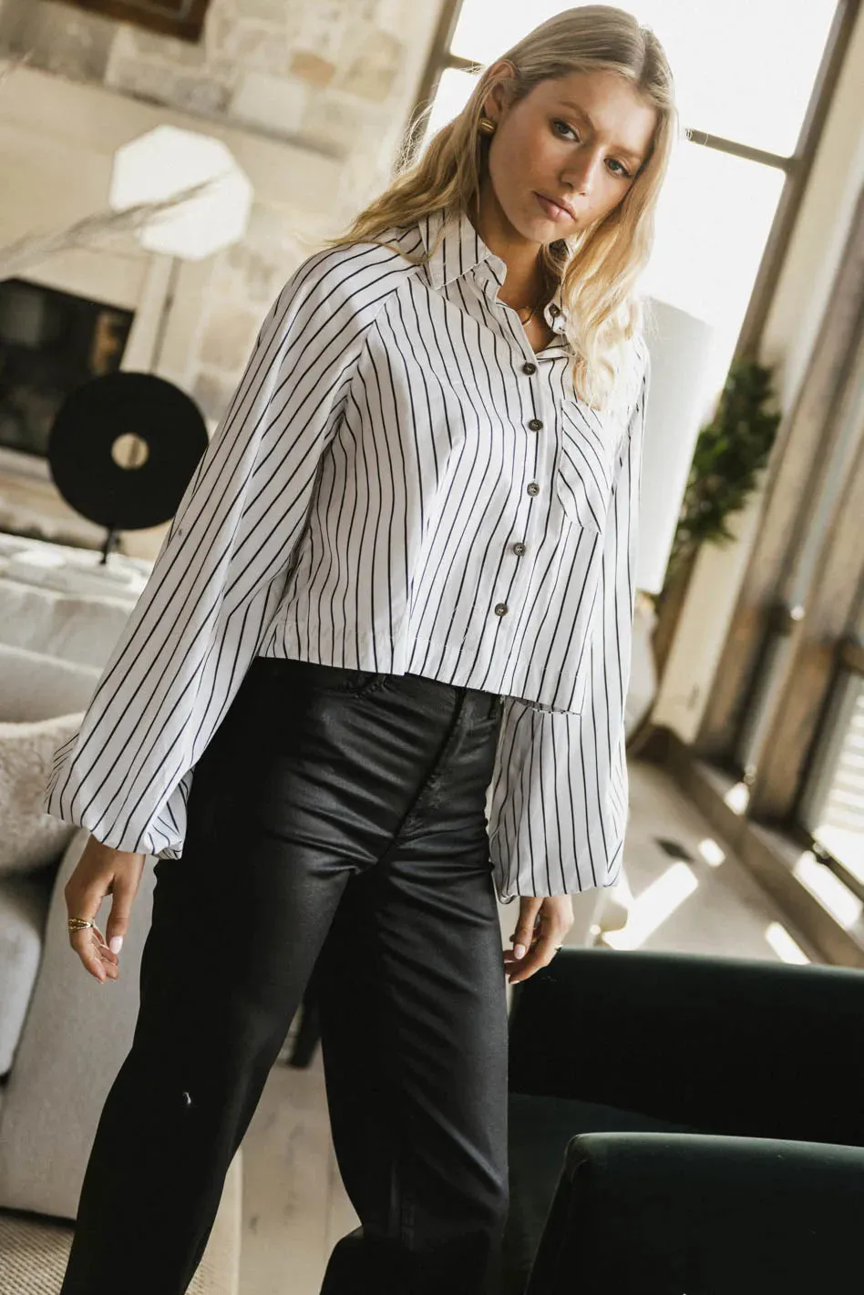 Wynn Striped Button Up - FINAL SALE sold by bohme product image thumbnail 5