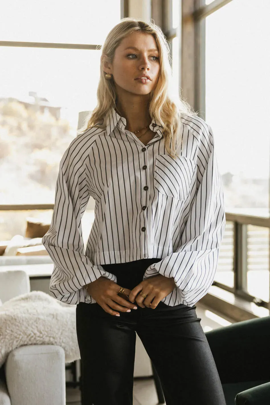 Wynn Striped Button Up - FINAL SALE sold by bohme