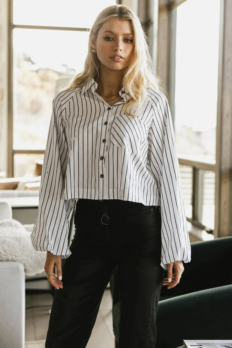 Wynn Striped Button Up - FINAL SALE sold by bohme product image thumbnail 4