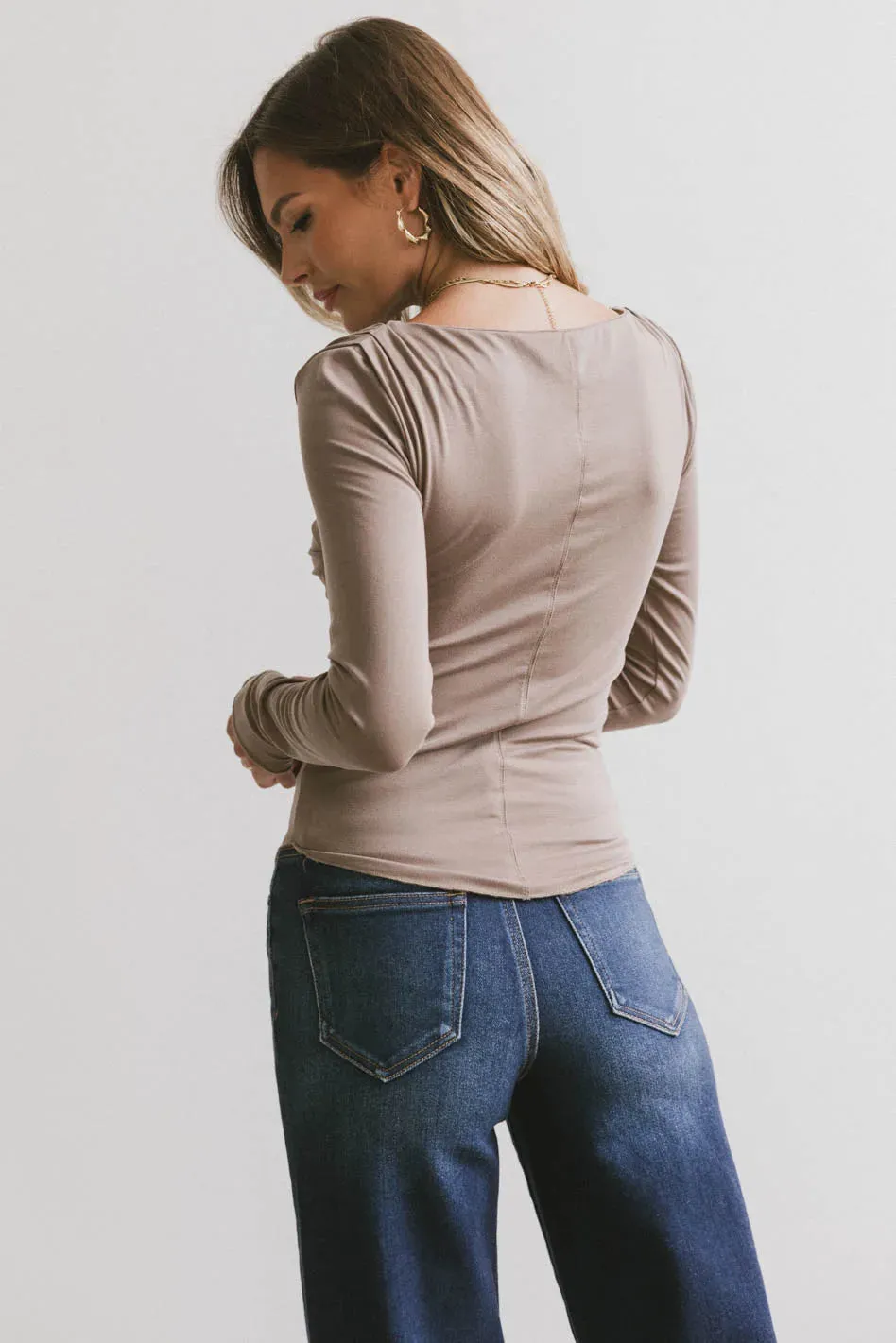 Bianca Ruched Top in Taupe - FINAL SALE sold by bohme product image thumbnail 4