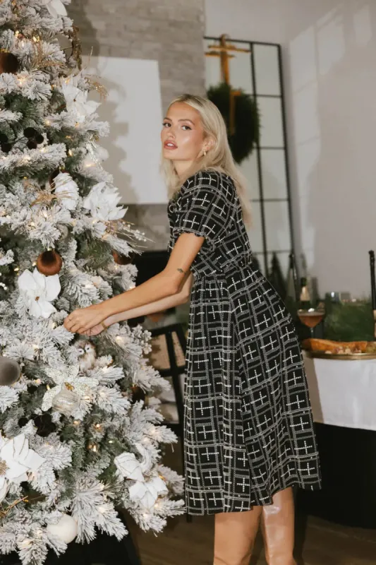 Jayne Peplum Midi Dress sold by bohme